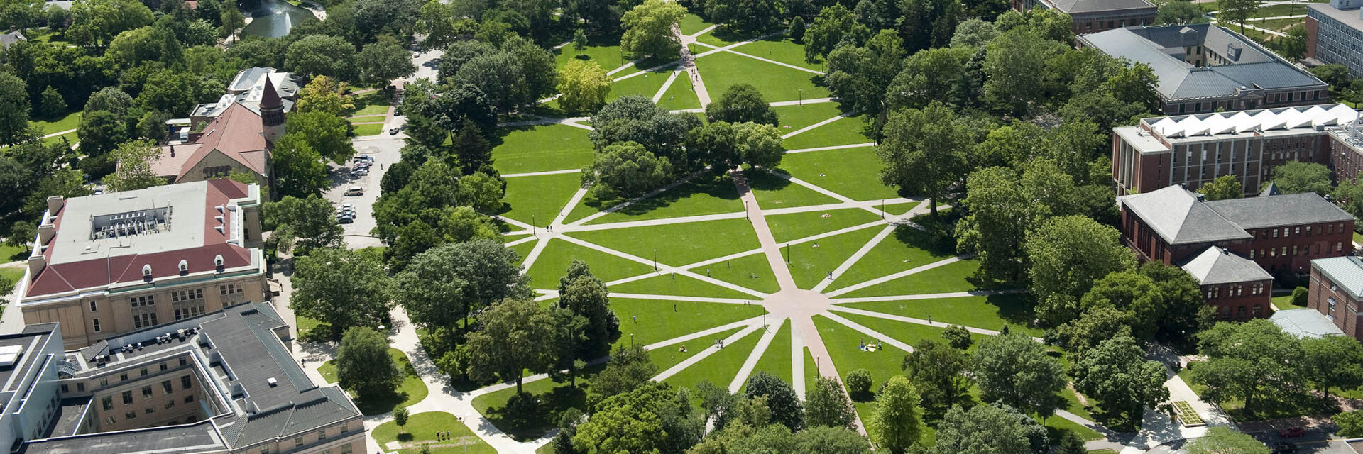 Helicopter view of The Oval